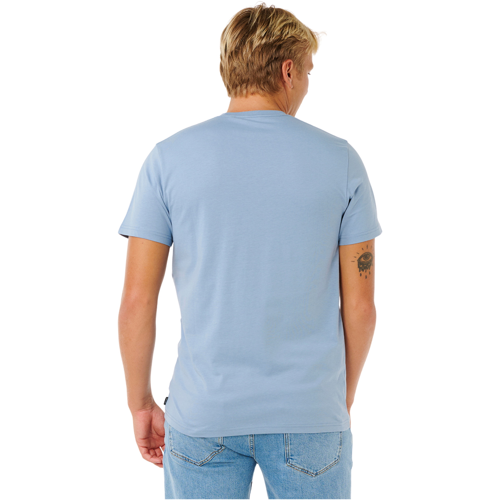 2026 Rip Curl M&auml;nner Streamline Embroid Tee 10XMTE - Faded Denim